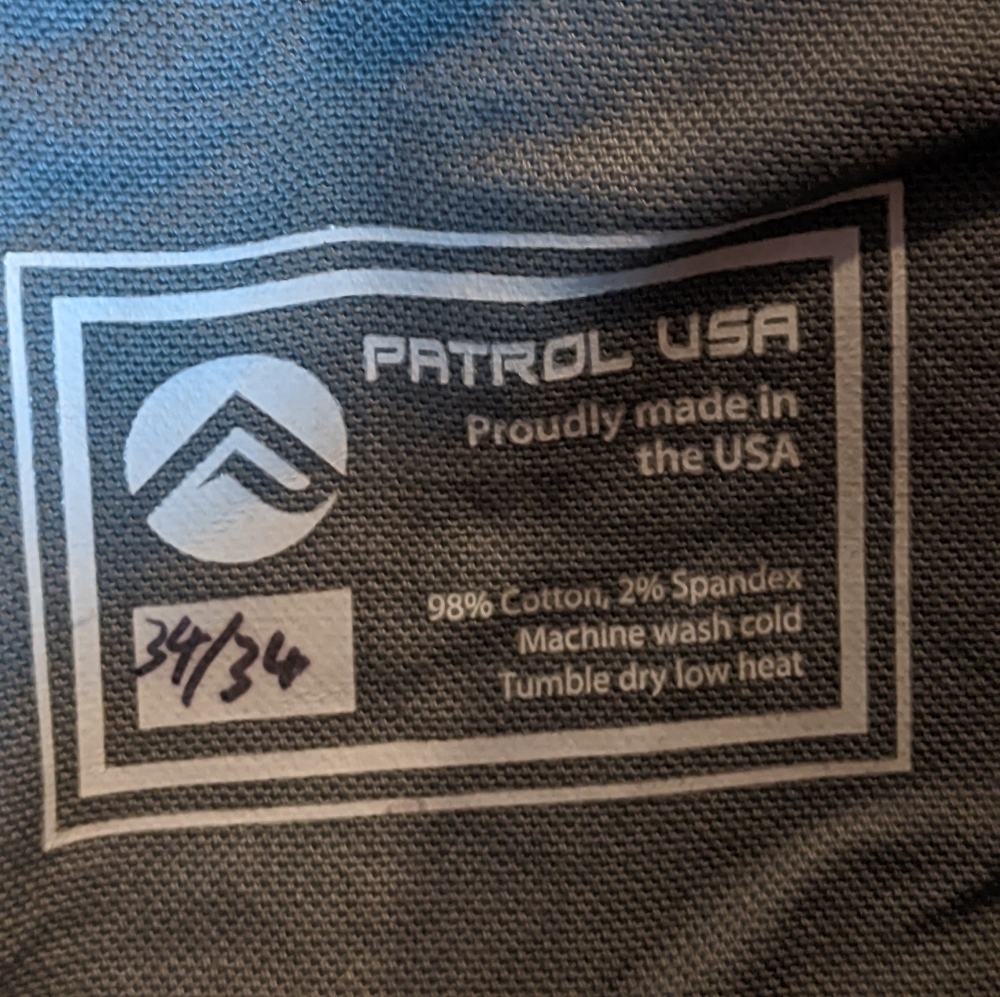NWT Patrol USA .32 Chore Pants Gray 34x34 Handmade in the USA - Picture 6 of 7